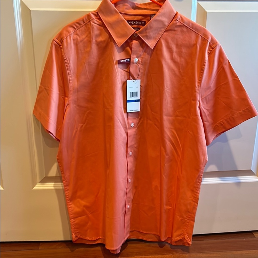 AXIST Men's Orange Short Sleeve Shirt
